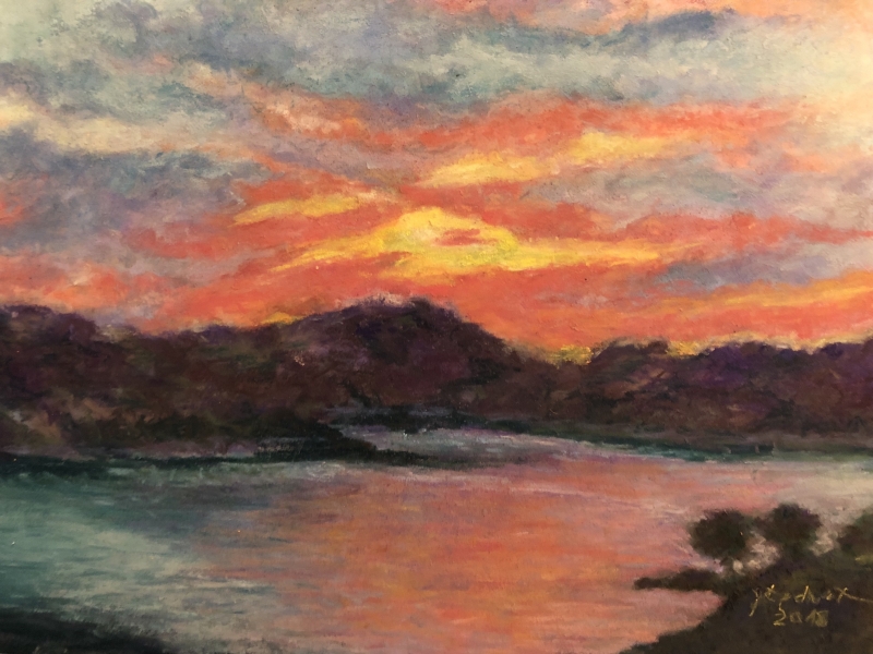The Evening's Gift - Rough Hollow at Lake Travis by artist Julie Schmidt